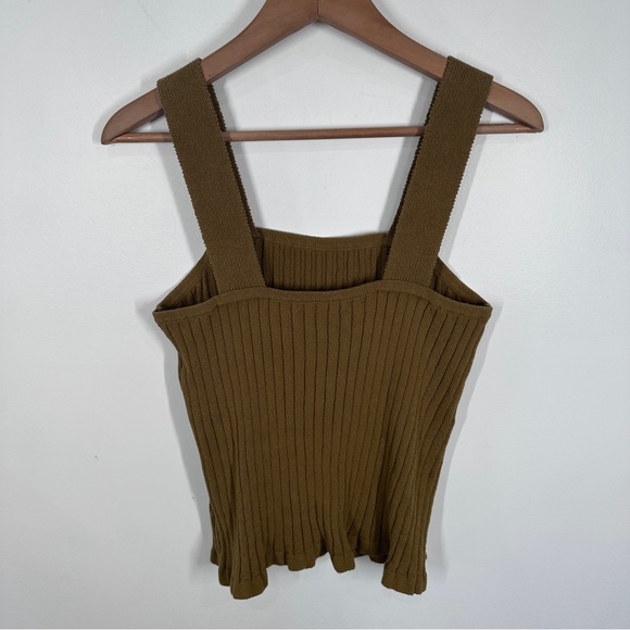 Madewell Tilney Ribbed Sweater Tank Top Large Green - Picture 7 of 7